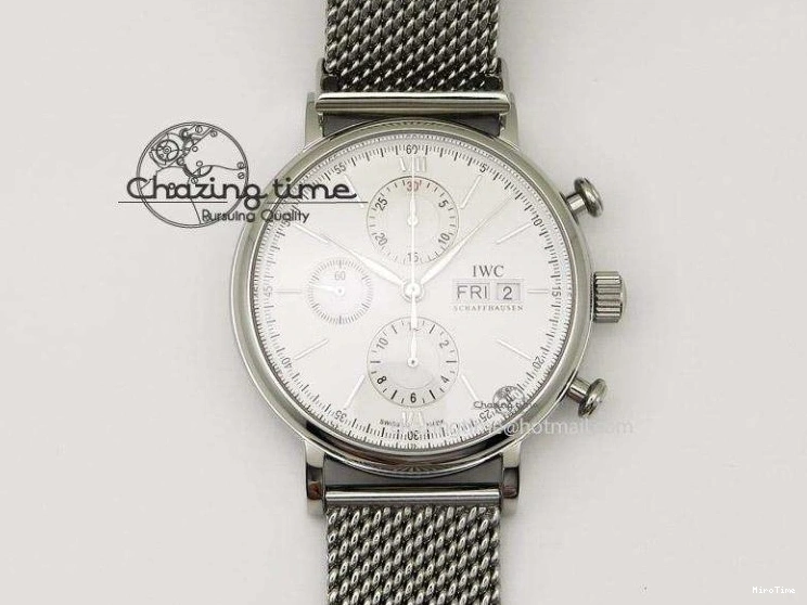 MIROTIME 0513 Youthful Pilot Spitfire 3878 Chrono BP Gray Dial SS On Black Leather Strap A 7368